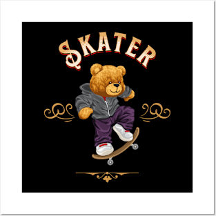 Toy Bear Skateboarding Posters and Art